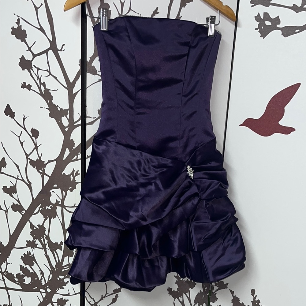 Elegant JUNO DRESS COLLECTION Purple Strapless Prom Dress Size XS $100